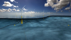 Pictured: An artist's impression of a floating windfarm in the Celtic Sea. Image: Statoil